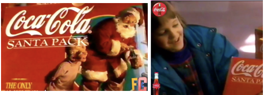 Santa Packs Billboard and the girl in the store with her mother