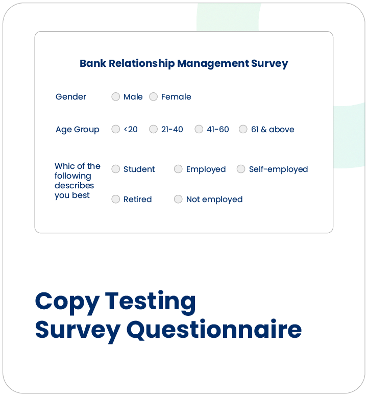 copy testing survey questionnaire Template